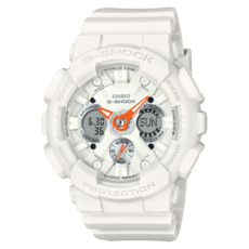 CASIO 卡西歐 G-SHOCK 雙顯錶 GMA-S120SA-7A1DR, 白色, 1個