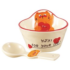 Kitchen Ireh 陶瓷麥片碗組, 1套, 紅色