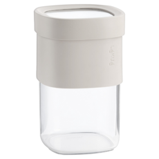 LeKue 雙容量密封收納罐 燕麥棕 850ml, 1個, 容器 + 蓋子