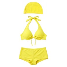 Summer love 夏之戀 女款 比基尼二件式泳衣, 黃色