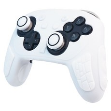 AKiTOMO 阿吉托摩 Switch2 PRO 全白手把套 + 黑圈搖桿帽, 雅典白, 1套, AKSW-399