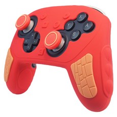 AKiTOMO 阿吉托摩 Switch2 PRO 紅底橙手把套 + 橙圈搖桿帽, 密特羅得紅, 1套, AKSW-399