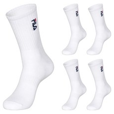 FILA 斐樂 直式Logo中筒襪 5雙