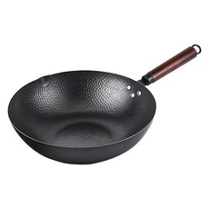 Q.M.P 鍋太后 無塗層手工鍛造單柄鐵鍋, 黑色, 1個, 34cm