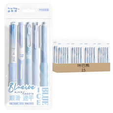 咔巴熊 中性筆 黑色墨水 0.5mm, 藍色, 1組
