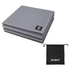 QMAT 方折疊瑜珈墊 台灣製 附收納袋, 丁香灰, 1個