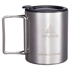ATUNAS 歐都納 304不鏽鋼雙層折疊登山杯 + 蓋 A1KTGZ11 250ml, 銀色, 1個