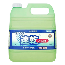LION 獅王 中性超濃縮洗碗精 業務用 速乾型, 1個, 4L