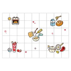品屋 多用途北歐風廚房自黏牆紙/防油防水防污貼 三餐四季, 1個