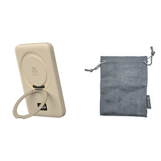ADAM elements 亞果元素 無線支架款行動電源 附質感收納袋 5000mAh Type-C, 奶茶色, VIONTA B5