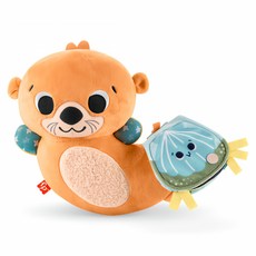 fisher-price 費雪 二合一搖搖水獺觸覺玩具, 混和顏色, 1套