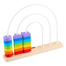 fisher-price 費雪 木製彩虹串珠台, 混和顏色, 1套