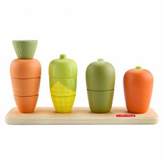 fisher-price 費雪 木製蔬菜疊疊樂, 混和顏色, 1套