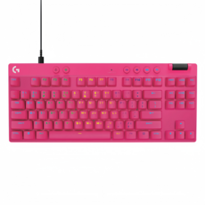 logitech G 羅技G PRO X TKL RAPID 磁性類比式鍵軸 PBT鍵帽 電競 Wired 鍵盤 桃紅色 背光 無數字鍵盤 2年有限保固 支援MacOS