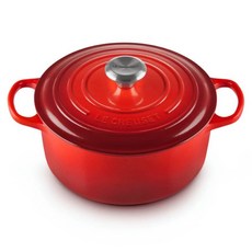 LE CREUSET 典藏圓鐵鍋 鋼頭, 櫻桃紅, 1個, 24cm