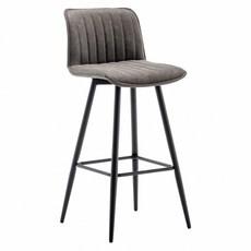 E-home Jada 捷達直紋個性工業吧台椅 坐高74cm QY017, 灰色, 1個