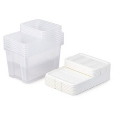 KEYWAY 聯府 每日好幫手收納盒 10入組, 透明色 + 白色, 1套