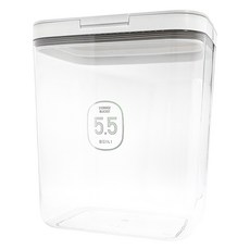 Mega 日式按壓彈蓋大容量密封儲物桶 5.5L, 白色, 1個