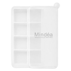Mindea 食品用矽膠方形製冰格 八格款, 透白色, 1套