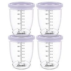 Bebelock 韓國製 Aiwa PP密封副食品容器, 240ml, 薰衣草紫, 4個