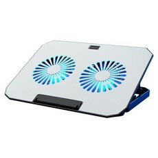 Kyhome N22雙風扇筆電散熱器 雙USB 筆電散熱架 筆電增高架 七檔調高 手機支架 散熱底座, 灰色, 1個