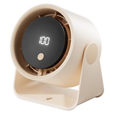 Seekis 桌面數顯降溫清涼電風扇 可掛可立, 米色, CYKE-F1