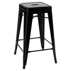 E-home 約克工業風可堆疊金屬吧檯椅 NKC112A-blk 66cm, 黑色, 1個