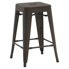 E-home 約克工業風可堆疊金屬吧檯椅 NKC112A-gmtl 66cm, 槍色, 1個