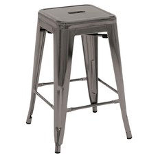 E-home 約克工業風可堆疊金屬吧檯椅 NKC112A-met 66cm, 鐵元色, 1個