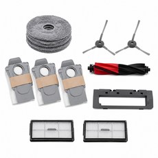 roborock 石頭科技 六大豪華耗材禮包 附旋轉拖布 4個 + 塵袋 3個 +濾網 2個 + 主刷罩 + 主刷 + 邊刷 2個, 黑色, G20S Ultra