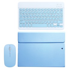 DTAudio 輕巧雙模保護套 + 無線鍵盤 + 無線滑鼠 適用iPad 第10代 iPad A16, 藍色, 1套, BKLP-11S1-B