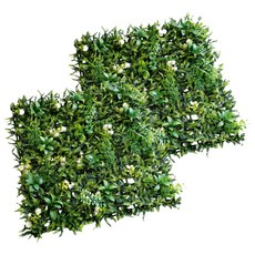 JOART 拍照區 露臺 室內裝飾 玫瑰雛菊 人造草皮 白色 50 x 50 公分, 2個