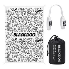 BLACK DOG 黑狗 戶外超輕野餐墊/地墊/防潮墊 附收納袋 + 收納繩, 皎月白