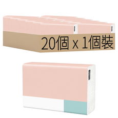 柚家 抽取式紙面巾 3層 100張 18 x 13.8cm, 20個, 1個裝