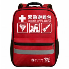 SOLAR LIFE 索樂生活 地震防災緊急避難包 (空包), 紅色, 1個