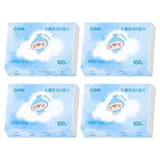 柚家 保濕紙巾 100抽 3層 18 x 13.8cm, 1套, 4個裝
