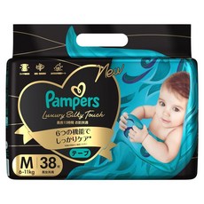 Pampers 幫寶適 奢寵黑金幫 黏貼型嬰兒尿布 6~11kg, 38片, M