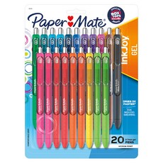 Paper Mate InkJoy 凝膠筆 20色 0.7mm, 混和顏色, 1套