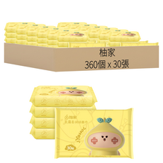 柚家 保濕紙巾 3層 12.0 x 18cm, 360個, 30張