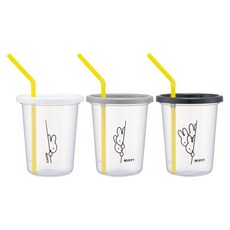 Skater 可疊放吸管杯3件組 320ml, miffy 米菲兔, 1套