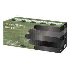 MEDIHAND 美恆 NBR手套 微粒止滑 加厚款 6.3g 100入, 黑色, XL, 1套