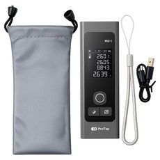 ProTap 浦拓 測距儀MS-1 語音播報版 PRTLSMS01 黑色 附掛繩 + 充電線 + 收納袋, 1套