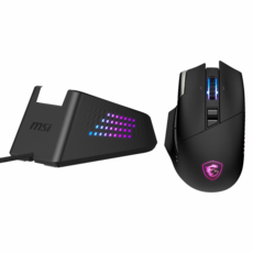 MSI 微星 VERSA PRO WIRELESS 3模無線電競滑鼠 + MOUSE DOCK PRO 磁吸充電底座, 黑色, MSI1093