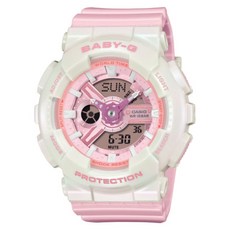 CASIO 卡西歐 BABY-G 夢幻色彩雙顯運動錶 BA-110PD-4ADR, 白粉色, 1個