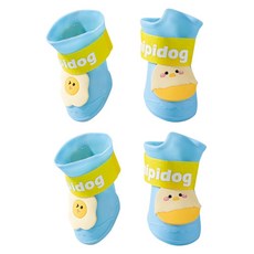 hipidog 嬉皮狗 防水防滑狗鞋 4入, 藍色, 1套