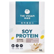 THE VEGAN 樂維根 經典植物優蛋白粉 隨身包 無額外添加糖杏仁, 40g, 10個