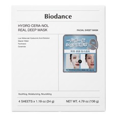Biodance 多重保濕鎮靜實感深層全效面膜, 1組, 4入