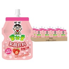 旺旺 果粒多乳酸飲料 草莓口味, 24個, 220ml