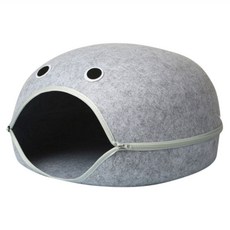 KAOJING 高精寵物 胖頭魚寵物窩, 淺灰色, 1個