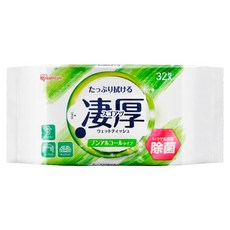 IRIS OHYAMA 愛麗思歐雅瑪 極厚濕紙巾無酒精型 WTP-32N1P, 1個, 32張, 5g